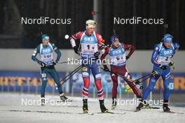 10.03.2018, Kontiolahti, Finland (FIN): (l-r) Dmytro Pidruchnyi (UKR), Tarjei Boe (NOR), Maxim Tsvetkov (RUS), Lukas Hofer (ITA) -  IBU world cup biathlon, relay mixed, Kontiolahti (FIN). www.nordicfocus.com. © Manzoni/NordicFocus. Every downloaded picture is fee-liable.