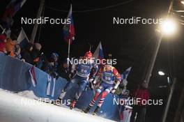 08.03.2018, Kontiolahti, Finland (FIN): Ondrej Moravec (CZE), Johannes Thingnes Boe (NOR), (l-r) -  IBU world cup biathlon, sprint men, Kontiolahti (FIN). www.nordicfocus.com. © Manzoni/NordicFocus. Every downloaded picture is fee-liable.
