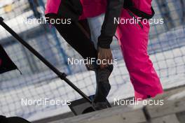 07.03.2018, Kontiolahti, Finland (FIN): Event Feature: getting dressed at the shooting range -  IBU world cup biathlon, training, Kontiolahti (FIN). www.nordicfocus.com. © Manzoni/NordicFocus. Every downloaded picture is fee-liable.