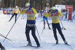 07.03.2018, Kontiolahti, Finland (FIN): Sebastian Samuelsson (SWE), Jesper Nelin (SWE), (l-r) -  IBU world cup biathlon, training, Kontiolahti (FIN). www.nordicfocus.com. © Manzoni/NordicFocus. Every downloaded picture is fee-liable.