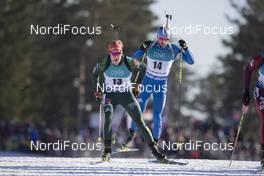 17.03.2018, Oslo, Norway (NOR): Roman Rees (GER), Sean Doherty (USA), (l-r) - IBU world cup biathlon, pursuit men, Oslo (NOR). www.nordicfocus.com. © Manzoni/NordicFocus. Every downloaded picture is fee-liable.