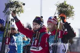 17.03.2018, Oslo, Norway (NOR): Henrik L'abee-Lund (NOR), Simon Eder (AUT), (l-r) - IBU world cup biathlon, pursuit men, Oslo (NOR). www.nordicfocus.com. © Manzoni/NordicFocus. Every downloaded picture is fee-liable.