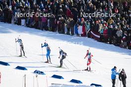 17.03.2018, Oslo, Norway (NOR): Felix Leitner (AUT), Lowell Bailey (USA), Vladimir Iliev (BUL), Scott Gow (CAN), (l-r) - IBU world cup biathlon, pursuit men, Oslo (NOR). www.nordicfocus.com. © Manzoni/NordicFocus. Every downloaded picture is fee-liable.