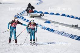 17.03.2018, Oslo, Norway (NOR): HABERT Dorin Habert (FRA), Anais Bescond (FRA), (l-r) - IBU world cup biathlon, relay women, Oslo (NOR). www.nordicfocus.com. © Manzoni/NordicFocus. Every downloaded picture is fee-liable.