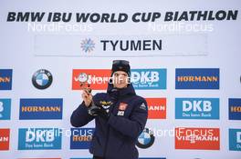 25.03.2018, Tyumen, Russia (RUS): Emilien Jacquelin (FRA) rookie of the year - IBU world cup biathlon, cups, Tyumen (RUS). www.nordicfocus.com. © Tumashov/NordicFocus. Every downloaded picture is fee-liable.