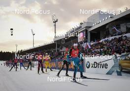 25.03.2018, Tyumen, Russia (RUS): Simon Desthieux (FRA), Arnd Peiffer (GER) - IBU world cup biathlon, mass men, Tyumen (RUS). www.nordicfocus.com. © Tumashov/NordicFocus. Every downloaded picture is fee-liable.