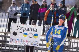 24.01.2018, Ridnaun, Italy (ITA): Event Feature: Ukrainian fans - IBU Open European championships biathlon, individual men, Ridnaun (ITA). www.nordicfocus.com. © Manzoni/NordicFocus. Every downloaded picture is fee-liable.
