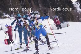 24.01.2018, Ridnaun, Italy (ITA): Mariia Panfilova (UKR), Iryna Varvynets (UKR), Nadine Horchler (GER), Grete Gaim (EST), (l-r) - IBU Open European championships biathlon, individual women, Ridnaun (ITA). www.nordicfocus.com. © Manzoni/NordicFocus. Every downloaded picture is fee-liable.