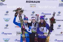 24.01.2018, Ridnaun, Italy (ITA): Alexia Runggaldier (ITA), Chloe Chevalier (FRA), Victoria Slivko (RUS), (l-r) - IBU Open European championships biathlon, individual women, Ridnaun (ITA). www.nordicfocus.com. © Manzoni/NordicFocus. Every downloaded picture is fee-liable.
