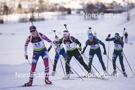 24.01.2018, Ridnaun, Italy (ITA): Emilie Aagheim Kalkenberg (NOR), Nadine Horchler (GER), Mariia Panfilova (UKR), Iryna Varvynets (UKR), (l-r) - IBU Open European championships biathlon, individual women, Ridnaun (ITA). www.nordicfocus.com. © Manzoni/NordicFocus. Every downloaded picture is fee-liable.