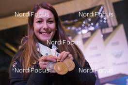 27.01.2018, Ridnaun, Italy (ITA): Chloe Chevalier (FRA) - IBU Open European championships biathlon, medals, Ridnaun (ITA). www.nordicfocus.com. © Manzoni/NordicFocus. Every downloaded picture is fee-liable.