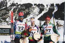 24.01.2018, Ridnaun, Italy (ITA): Tomas Krupcik (CZE), Felix Leitner (AUT), Philipp Horn (GER), (l-r) - IBU Open European championships biathlon, medals, Ridnaun (ITA). www.nordicfocus.com. © Manzoni/NordicFocus. Every downloaded picture is fee-liable.