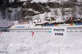 28.01.2018, Ridnaun, Italy (ITA): Event Feature: sign at the shooting range - IBU Open European championships biathlon, single mixed relay, Ridnaun (ITA). www.nordicfocus.com. © Manzoni/NordicFocus. Every downloaded picture is fee-liable.