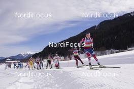 28.01.2018, Ridnaun, Italy (ITA): Thekla Brun-Lie (NOR) leads the field after the start - IBU Open European championships biathlon, single mixed relay, Ridnaun (ITA). www.nordicfocus.com. © Manzoni/NordicFocus. Every downloaded picture is fee-liable.