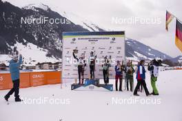 26.01.2018, Ridnaun, Italy (ITA): Felix Bitterling (GER), IBU race director IBU Cup, Chloe Chevalier (FRA), Iryna Varvynets (UKR), Fuyuko Tachizaki (JPN), Victoria Slivko (RUS), Karolin Horchler (GER), (l-r) - IBU Open European championships biathlon, sprint women, Ridnaun (ITA). www.nordicfocus.com. © Manzoni/NordicFocus. Every downloaded picture is fee-liable.