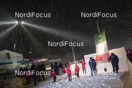 22.01.2018, Ridnaun, Italy (ITA): Rise of the National Flag of Italy - IBU Open European championships biathlon, opening ceremony, Ridnaun (ITA). www.nordicfocus.com. © Manzoni/NordicFocus. Every downloaded picture is fee-liable.