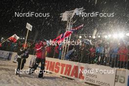 22.01.2018, Ridnaun, Italy (ITA): The national Flag of Norway - IBU Open European championships biathlon, opening ceremony, Ridnaun (ITA). www.nordicfocus.com. © Manzoni/NordicFocus. Every downloaded picture is fee-liable.