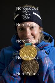 24.02.2018, Pyeongchang, Korea (KOR): Marie Dorin (FRA) - XXIII. Olympic Winter Games Pyeongchang 2018, biathlon, medals, Pyeongchang (KOR). www.nordicfocus.com. © Manzoni/NordicFocus. Every downloaded picture is fee-liable.