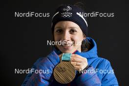 24.02.2018, Pyeongchang, Korea (KOR): Anais Chevalier (FRA) - XXIII. Olympic Winter Games Pyeongchang 2018, biathlon, medals, Pyeongchang (KOR). www.nordicfocus.com. © Manzoni/NordicFocus. Every downloaded picture is fee-liable.