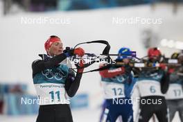 12.02.2018, Pyeongchang, Korea (KOR): Erik Lesser (GER) - XXIII. Olympic Winter Games Pyeongchang 2018, biathlon, pursuit men, Pyeongchang (KOR). www.nordicfocus.com. © Manzoni/NordicFocus. Every downloaded picture is fee-liable.