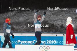 12.02.2018, Pyeongchang, Korea (KOR): Laura Dahlmeier (GER), Anastasiya Kuzmina (SVK), (l-r) - XXIII. Olympic Winter Games Pyeongchang 2018, biathlon, pursuit women, Pyeongchang (KOR). www.nordicfocus.com. © Manzoni/NordicFocus. Every downloaded picture is fee-liable.