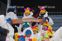 11.02.2018, Pyeongchang, Korea (KOR): Event Feature: Korean Fans - XXIII. Olympic Winter Games Pyeongchang 2018, biathlon, sprint men, Pyeongchang (KOR). www.nordicfocus.com. © Manzoni/NordicFocus. Every downloaded picture is fee-liable.