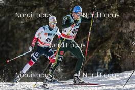 01.01.2018, Lenzerheide, Switzerland (SUI): Sjur Roethe (NOR), Lucas Boegl (GER), (l-r)  - FIS world cup cross-country, tour de ski, pursuit men, Lenzerheide (SUI). www.nordicfocus.com. © Modica/NordicFocus. Every downloaded picture is fee-liable.