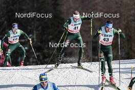 01.01.2018, Lenzerheide, Switzerland (SUI): Maicol Rastelli (ITA), Sebastian Eisenlauer (GER), Jonas Dobler (GER), (l-r)  - FIS world cup cross-country, tour de ski, pursuit men, Lenzerheide (SUI). www.nordicfocus.com. © Modica/NordicFocus. Every downloaded picture is fee-liable.