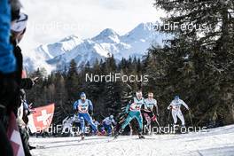 01.01.2018, Lenzerheide, Switzerland (SUI): Mirco Bertolina (ITA), Jules Lapierre (FRA), Andrew Newell (USA), (l-r)  - FIS world cup cross-country, tour de ski, pursuit men, Lenzerheide (SUI). www.nordicfocus.com. © Modica/NordicFocus. Every downloaded picture is fee-liable.