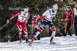 01.01.2018, Lenzerheide, Switzerland (SUI): Alex Harvey (CAN), Hans Christer Holund (NOR), (l-r)  - FIS world cup cross-country, tour de ski, pursuit men, Lenzerheide (SUI). www.nordicfocus.com. © Modica/NordicFocus. Every downloaded picture is fee-liable.