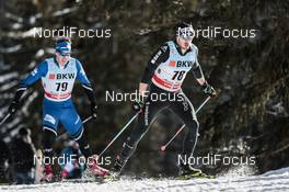 01.01.2018, Lenzerheide, Switzerland (SUI): Kristjan Koll (EST), Gianluca Cologna (SUI), (l-r)  - FIS world cup cross-country, tour de ski, pursuit men, Lenzerheide (SUI). www.nordicfocus.com. © Modica/NordicFocus. Every downloaded picture is fee-liable.