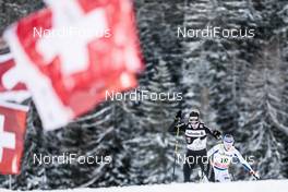 01.01.2018, Lenzerheide, Switzerland (SUI): Laurien Van Der Graaff (SUI), Aino-Kaisa Saarinen (FIN), (l-r)  - FIS world cup cross-country, tour de ski, pursuit women, Lenzerheide (SUI). www.nordicfocus.com. © Modica/NordicFocus. Every downloaded picture is fee-liable.