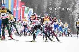 04.01.2018, Oberstdorf, Germany (GER): Dario Cologna (SUI), Andrey Larkov (RUS), (l-r)  - FIS world cup cross-country, tour de ski, mass men, Oberstdorf (GER). www.nordicfocus.com. © Modica/NordicFocus. Every downloaded picture is fee-liable.