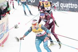 04.01.2018, Oberstdorf, Germany (GER): Adrien Backscheider (FRA), Dario Cologna (SUI), Martin Johnsrud Sundby (NOR), (l-r)  - FIS world cup cross-country, tour de ski, mass men, Oberstdorf (GER). www.nordicfocus.com. © Modica/NordicFocus. Every downloaded picture is fee-liable.