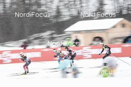 04.01.2018, Oberstdorf, Germany (GER): Martin Johnsrud Sundby (NOR), Didrik Toenseth (NOR), Dario Cologna (SUI), Candide Pralong (SUI), (l-r)  - FIS world cup cross-country, tour de ski, mass men, Oberstdorf (GER). www.nordicfocus.com. © Modica/NordicFocus. Every downloaded picture is fee-liable.