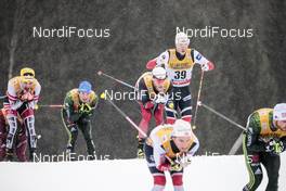 04.01.2018, Oberstdorf, Germany (GER): Martin Johnsrud Sundby (NOR), Lucas Boegl (GER), Dominik Baldauf (AUT), Sindre Bjoernestad Skar (NOR), (l-r)  - FIS world cup cross-country, tour de ski, mass men, Oberstdorf (GER). www.nordicfocus.com. © Modica/NordicFocus. Every downloaded picture is fee-liable.