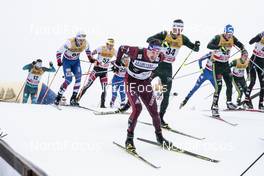 04.01.2018, Oberstdorf, Germany (GER): Sergey Ustiugov (RUS), Sebastian Eisenlauer (GER), Lucas Boegl (GER), (l-r)  - FIS world cup cross-country, tour de ski, mass men, Oberstdorf (GER). www.nordicfocus.com. © Modica/NordicFocus. Every downloaded picture is fee-liable.