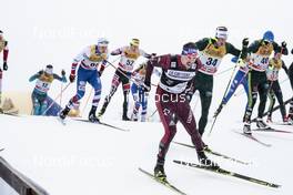04.01.2018, Oberstdorf, Germany (GER): Sergey Ustiugov (RUS), Sebastian Eisenlauer (GER), Lucas Boegl (GER), (l-r)  - FIS world cup cross-country, tour de ski, mass men, Oberstdorf (GER). www.nordicfocus.com. © Modica/NordicFocus. Every downloaded picture is fee-liable.