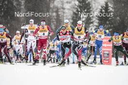 04.01.2018, Oberstdorf, Germany (GER): Calle Halfvarsson (SWE), Alex Harvey (CAN), Dario Cologna (SUI), Martin Johnsrud Sundby (NOR), (l-r)  - FIS world cup cross-country, tour de ski, mass men, Oberstdorf (GER). www.nordicfocus.com. © Modica/NordicFocus. Every downloaded picture is fee-liable.