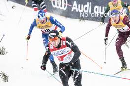 04.01.2018, Oberstdorf, Germany (GER): Francesco De Fabiani (ITA), Andrey Larkov (RUS), Dario Cologna (SUI), (l-r)  - FIS world cup cross-country, tour de ski, mass men, Oberstdorf (GER). www.nordicfocus.com. © Modica/NordicFocus. Every downloaded picture is fee-liable.