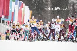 04.01.2018, Oberstdorf, Germany (GER): Andrew Musgrave (GBR), Alex Harvey (CAN), Calle Halfvarsson (SWE), Didrik Toenseth (NOR), (l-r)  - FIS world cup cross-country, tour de ski, mass men, Oberstdorf (GER). www.nordicfocus.com. © Modica/NordicFocus. Every downloaded picture is fee-liable.