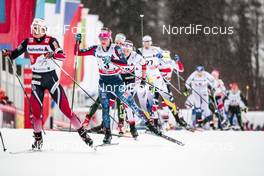 04.01.2018, Oberstdorf, Germany (GER): Ingvild Flugstad Oestberg (NOR), Jessica Diggins (USA), (l-r)  - FIS world cup cross-country, tour de ski, mass women, Oberstdorf (GER). www.nordicfocus.com. © Modica/NordicFocus. Every downloaded picture is fee-liable.