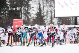 04.01.2018, Oberstdorf, Germany (GER): Anastasia Sedova (RUS), Nathalie Von Siebenthal (SUI), Ingvild Flugstad Oestberg (NOR), Petra Novakova (CZE), Heidi Weng (NOR), (l-r)  - FIS world cup cross-country, tour de ski, mass women, Oberstdorf (GER). www.nordicfocus.com. © Modica/NordicFocus. Every downloaded picture is fee-liable.