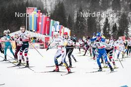 04.01.2018, Oberstdorf, Germany (GER): Silje Oeyre Slind (NOR), Emma Wiken (SWE), Elisa Brocard (ITA), (l-r)  - FIS world cup cross-country, tour de ski, mass women, Oberstdorf (GER). www.nordicfocus.com. © Modica/NordicFocus. Every downloaded picture is fee-liable.