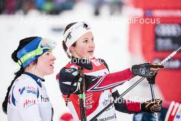 04.01.2018, Oberstdorf, Germany (GER): Krista Parmakoski (FIN), Ingvild Flugstad Oestberg (NOR), (l-r)  - FIS world cup cross-country, tour de ski, mass women, Oberstdorf (GER). www.nordicfocus.com. © Modica/NordicFocus. Every downloaded picture is fee-liable.
