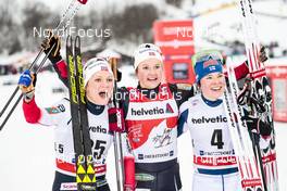 04.01.2018, Oberstdorf, Germany (GER): Maiken Caspersen Falla (NOR), Ingvild Flugstad Oestberg (NOR), Krista Parmakoski (FIN), (l-r)  - FIS world cup cross-country, tour de ski, mass women, Oberstdorf (GER). www.nordicfocus.com. © Modica/NordicFocus. Every downloaded picture is fee-liable.