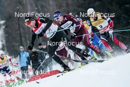 06.01.2018, Val di Fiemme, Italy (ITA): Dario Cologna (SUI), Sergey Ustiugov (RUS), (l-r)  - FIS world cup cross-country, tour de ski, mass men, Val di Fiemme (ITA). www.nordicfocus.com. © Modica/NordicFocus. Every downloaded picture is fee-liable.