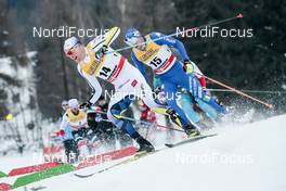06.01.2018, Val di Fiemme, Italy (ITA): Daniel Rickardsson (SWE), Francesco De Fabiani (ITA), (l-r)  - FIS world cup cross-country, tour de ski, mass men, Val di Fiemme (ITA). www.nordicfocus.com. © Modica/NordicFocus. Every downloaded picture is fee-liable.