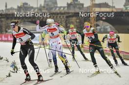 13.01.2018, Dresden, Germany (GER): Laurien Van Der Graaff (SUI), Maja Dahlqvist (SWE), Elisabeth Schicho (GER) - FIS world cup cross-country, individual sprint, Dresden (GER). www.nordicfocus.com. © Thibaut/NordicFocus. Every downloaded picture is fee-liable.