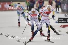 13.01.2018, Dresden, Germany (GER): Stina Nilsson (SWE), Hanna Falk (SWE) - FIS world cup cross-country, individual sprint, Dresden (GER). www.nordicfocus.com. © Thibaut/NordicFocus. Every downloaded picture is fee-liable.